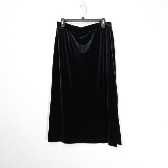 Chico's Velvet Skirt Womens 1/M Whimsigoth Holiday Goth Party Evening Vamp Midi - Picture 3 of 7